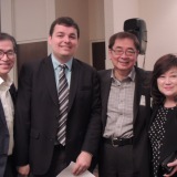 From left to right: Mr. Philip Ho, Owner of Forward Sign, Vice President of CMBG, Mr. Mark Steffler, Ec. D., Manager, Investment Attraction and Growth, City of Burlington, Mr. Will Sung, C.M.B.G. President and Ms. Winnie Fung, President of Mississauga Chinese Business Association.